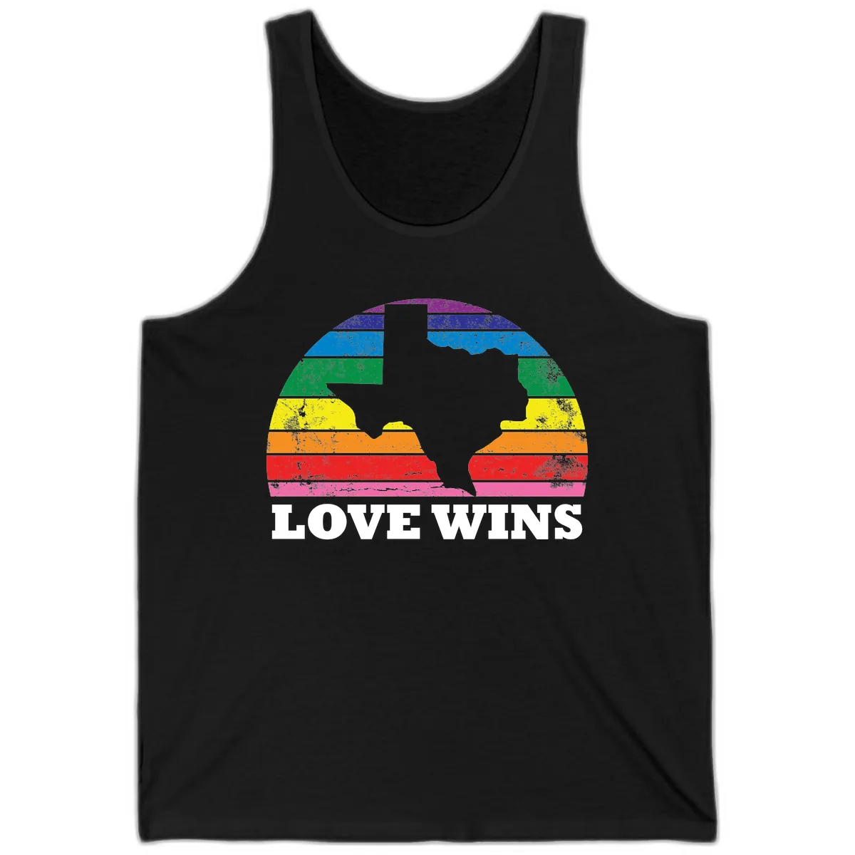 Love Wins Rainbow Pride Heads Tank in Black