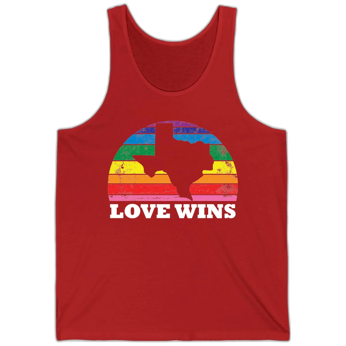 Love Wins Rainbow Pride Heads Tank in Red