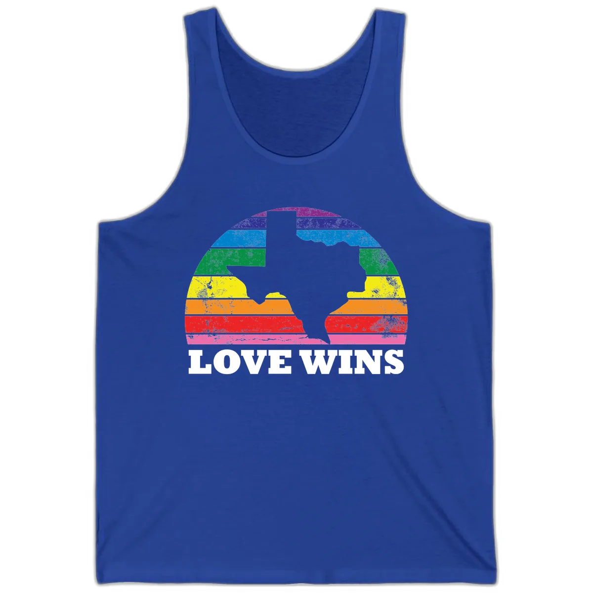 Love Wins Rainbow Pride Heads Tank in True Royal