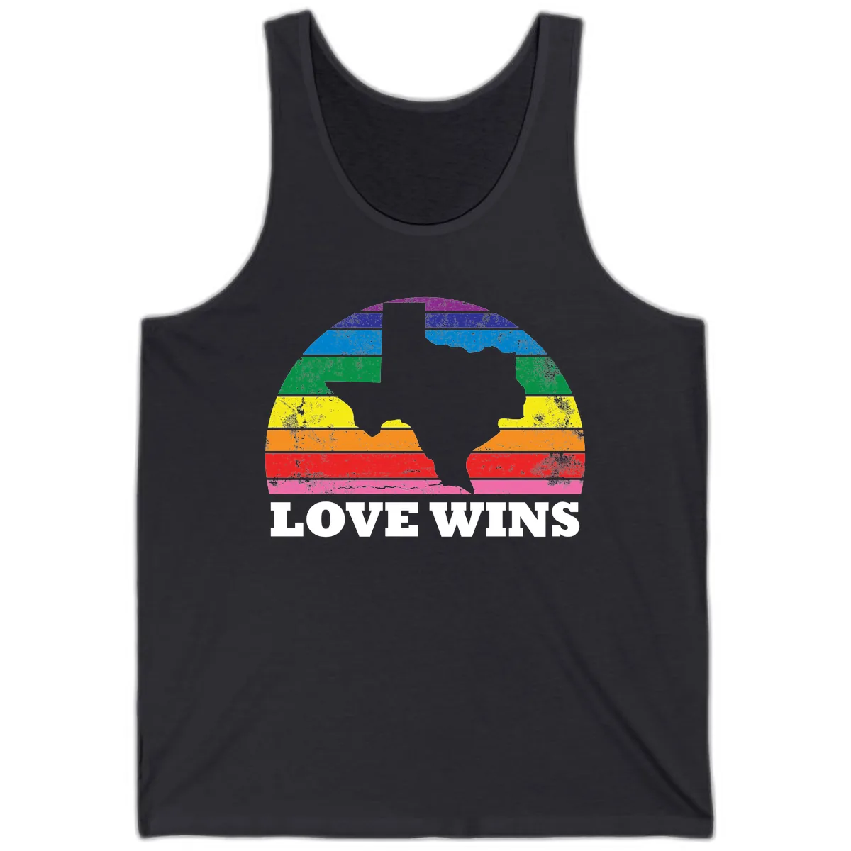 Love Wins Rainbow Pride Heads Tank in Dark Grey