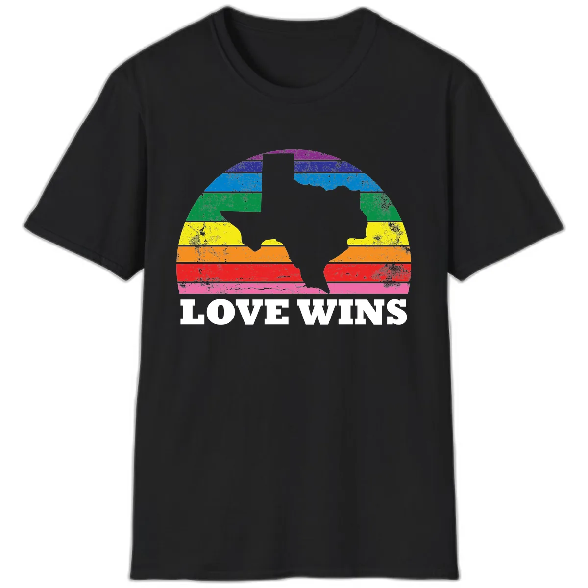 Love Wins Rainbow Pride Heads T-Shirt in Black