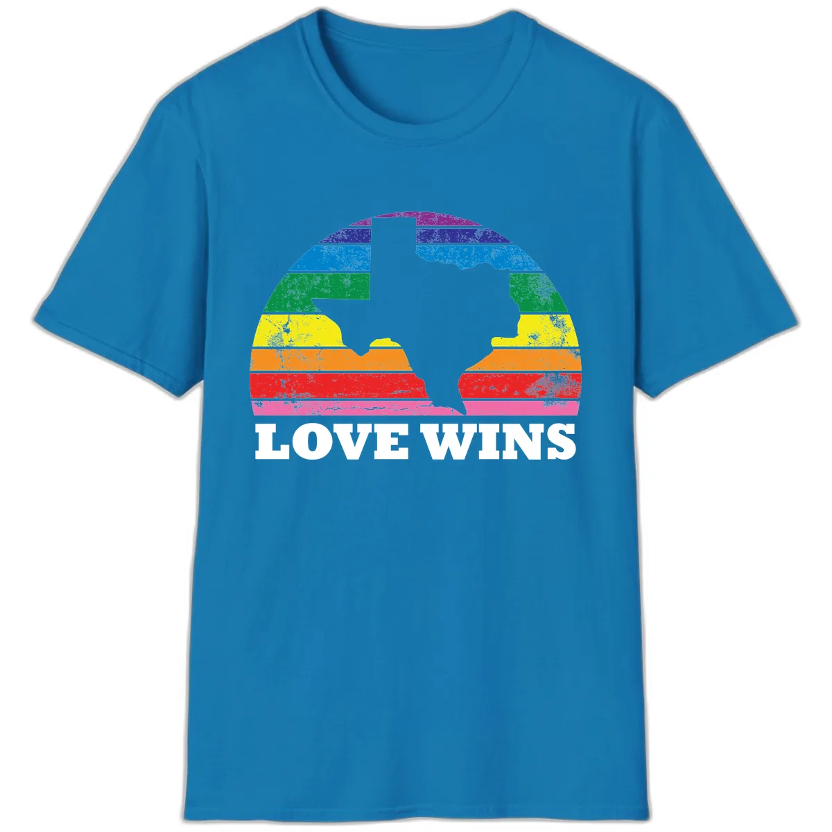 Love Wins Rainbow Pride Heads T-Shirt in Sapphire