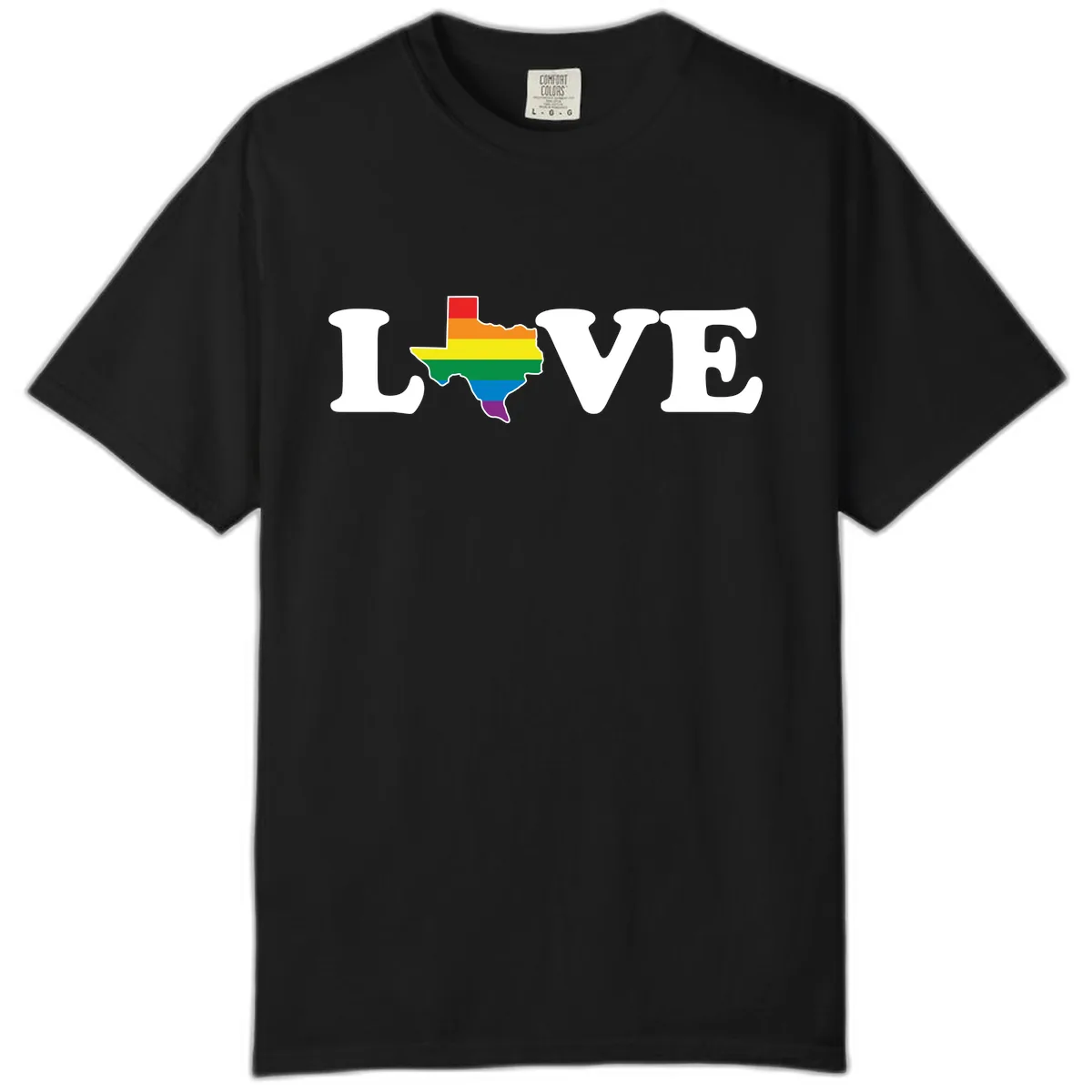 Love Texas Pride Comfort Color in Black