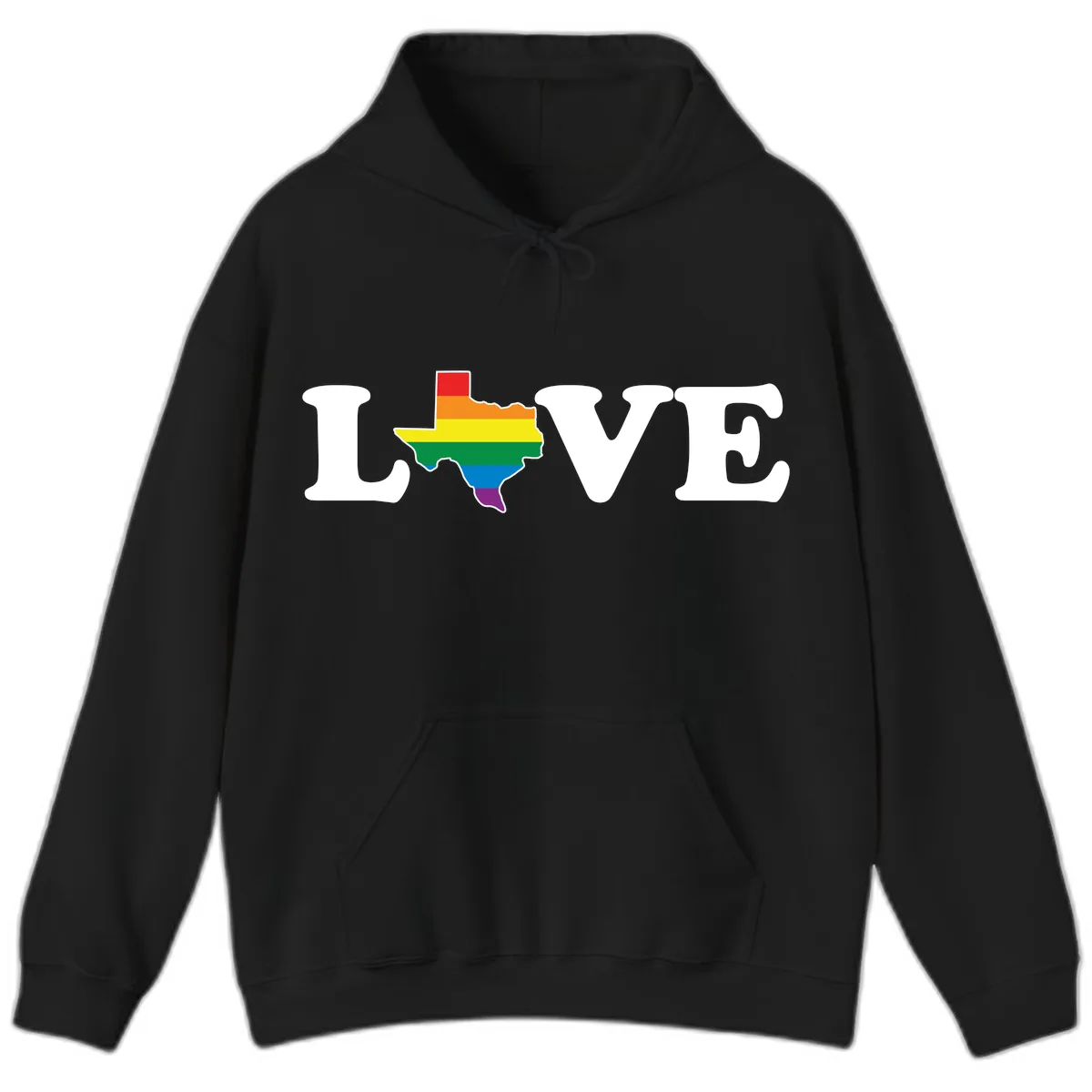 Love Texas Pride Hoodie in Black