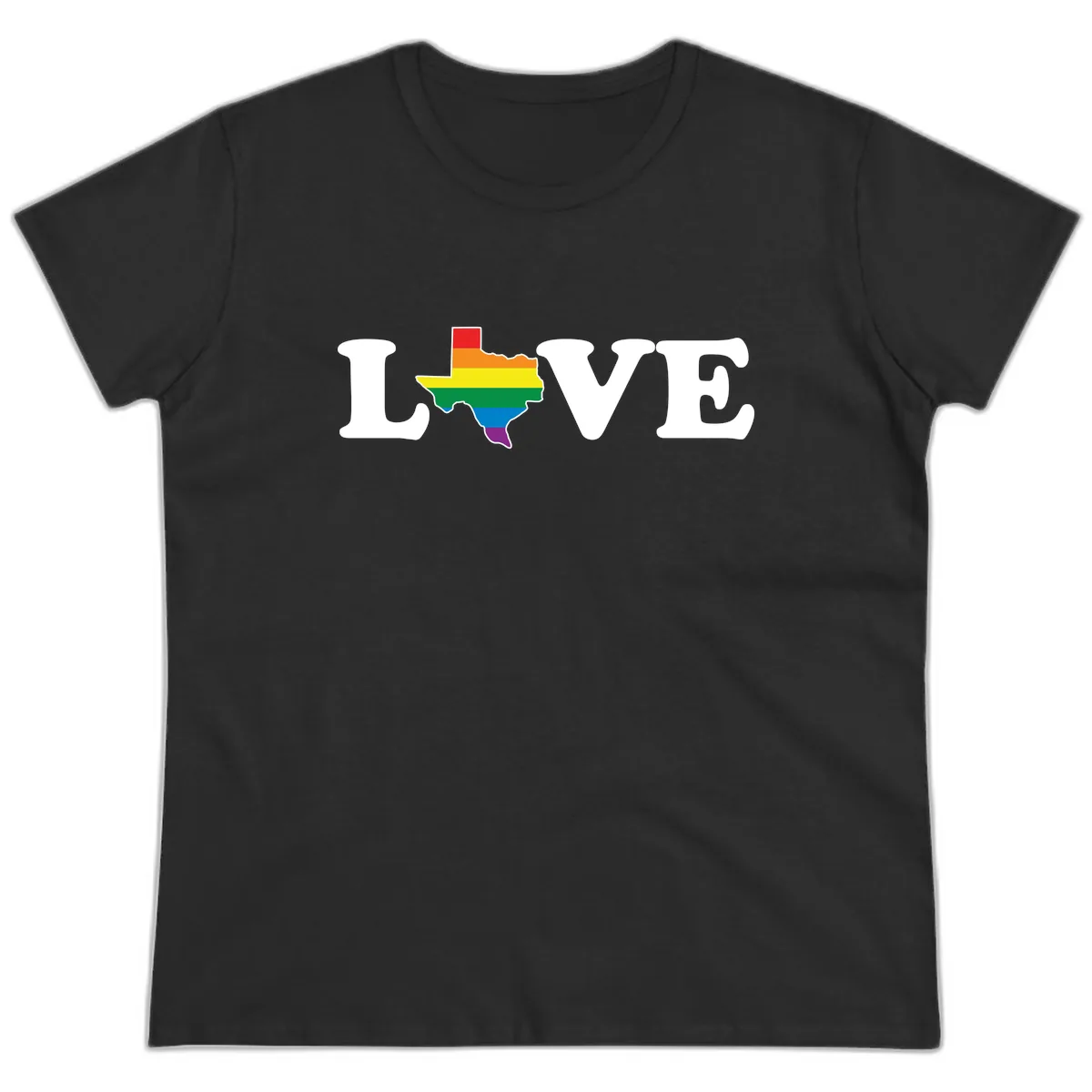 Love Texas Pride Ladies Tee in Black