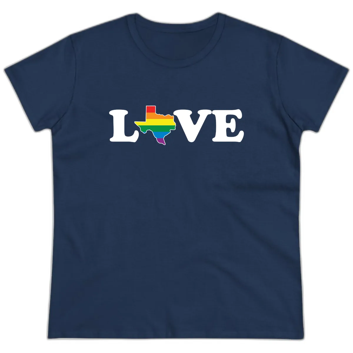 Love Texas Pride Ladies Tee in Navy