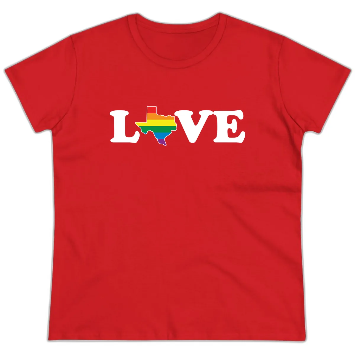 Love Texas Pride Ladies Tee in Red