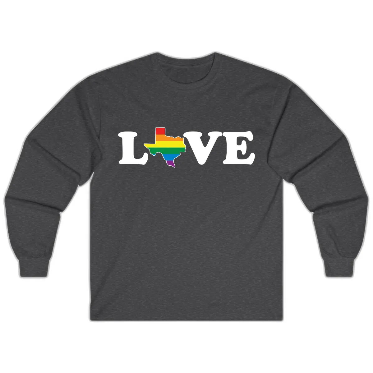 Love Texas Pride Long Sleeve in Dark Heather