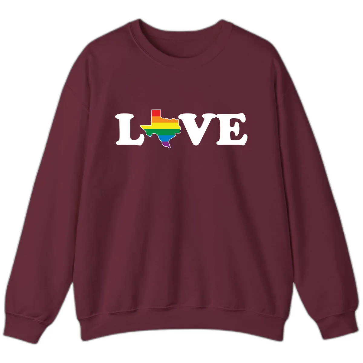 Love Texas Pride Sweatshirt in Maroon