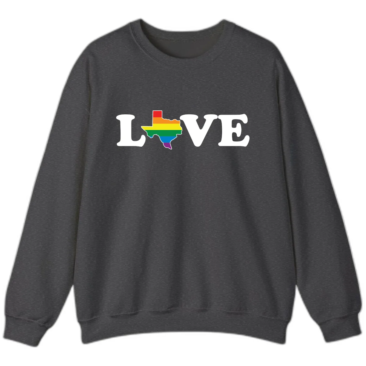 Love Texas Pride Sweatshirt in Dark Heather