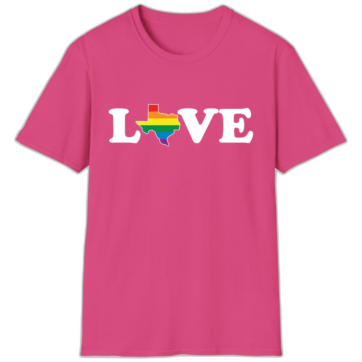Love Texas Pride T-Shirt in Heliconia