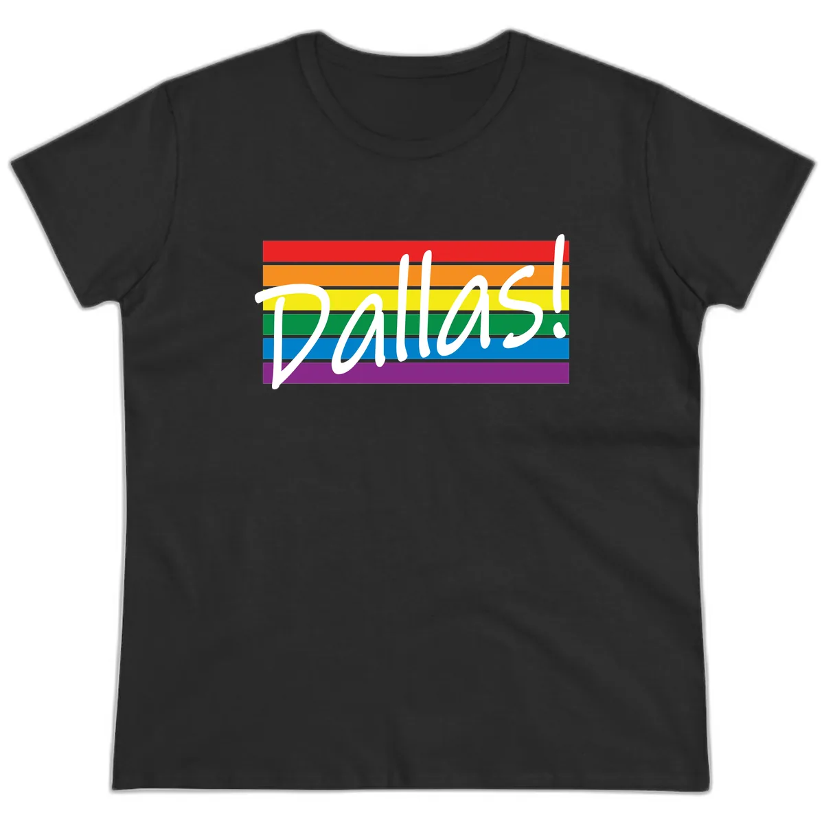 Pallas Pride Rainbow Statement Ladies Tee in Black