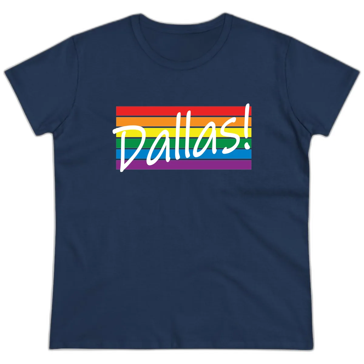 Pallas Pride Rainbow Statement Ladies Tee in Navy