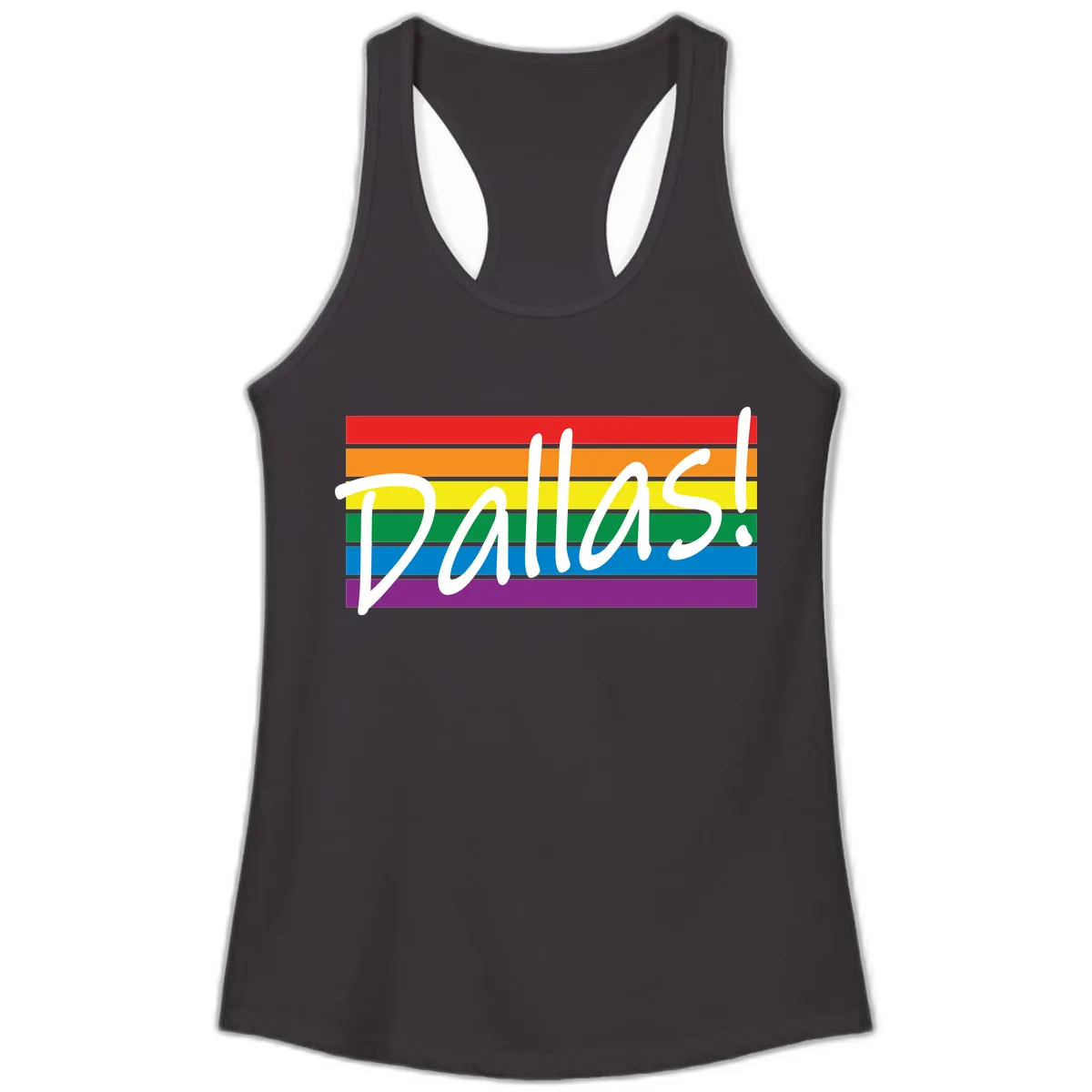 Pallas Pride Rainbow Statement Ladies Tank in Black