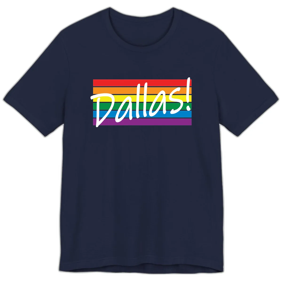 Pallas Pride Rainbow Statement Premium T-Shirt in Navy