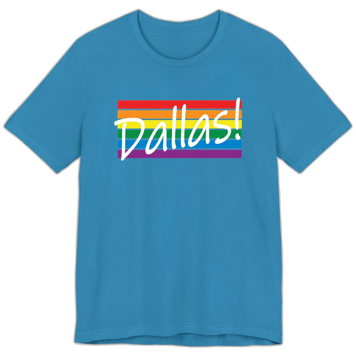 Pallas Pride Rainbow Statement Premium T-Shirt in Aqua