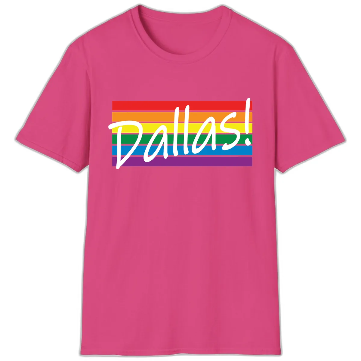 Pallas Pride Rainbow Statement T-Shirt in Heliconia