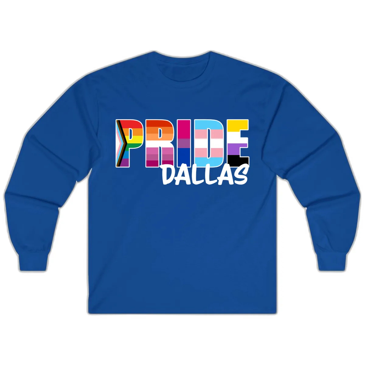 Pride Dallas Colorful Letters Long Sleeve in Royal