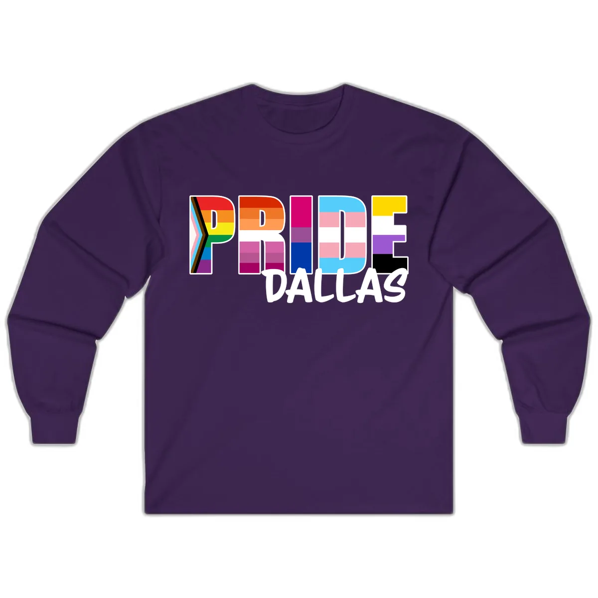 Pride Dallas Colorful Letters Long Sleeve in Purple