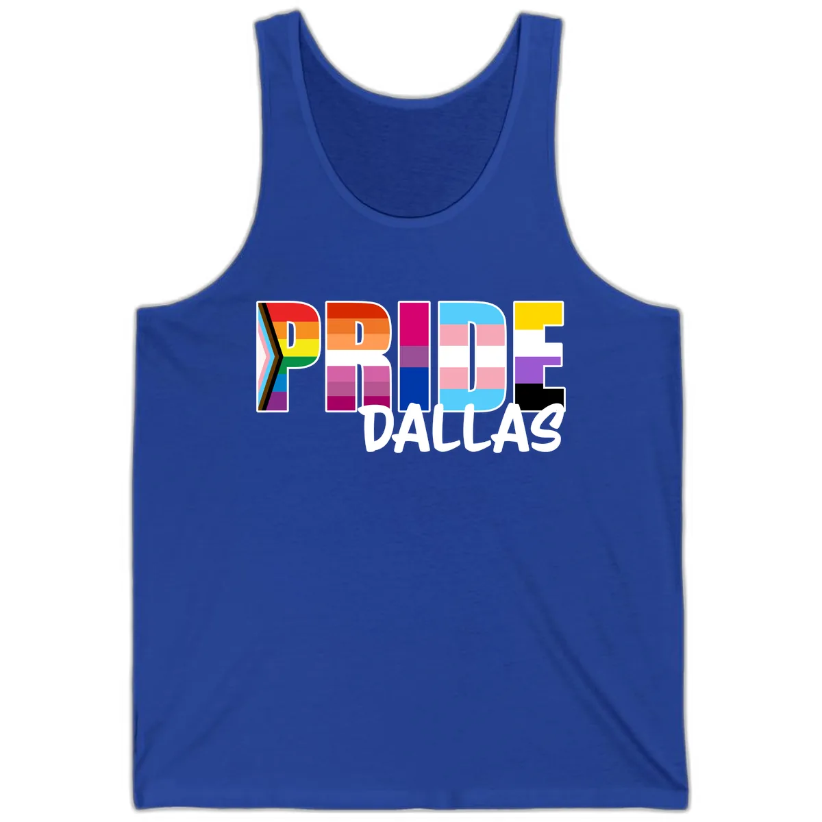 Pride Dallas Colorful Letters Tank in True Royal