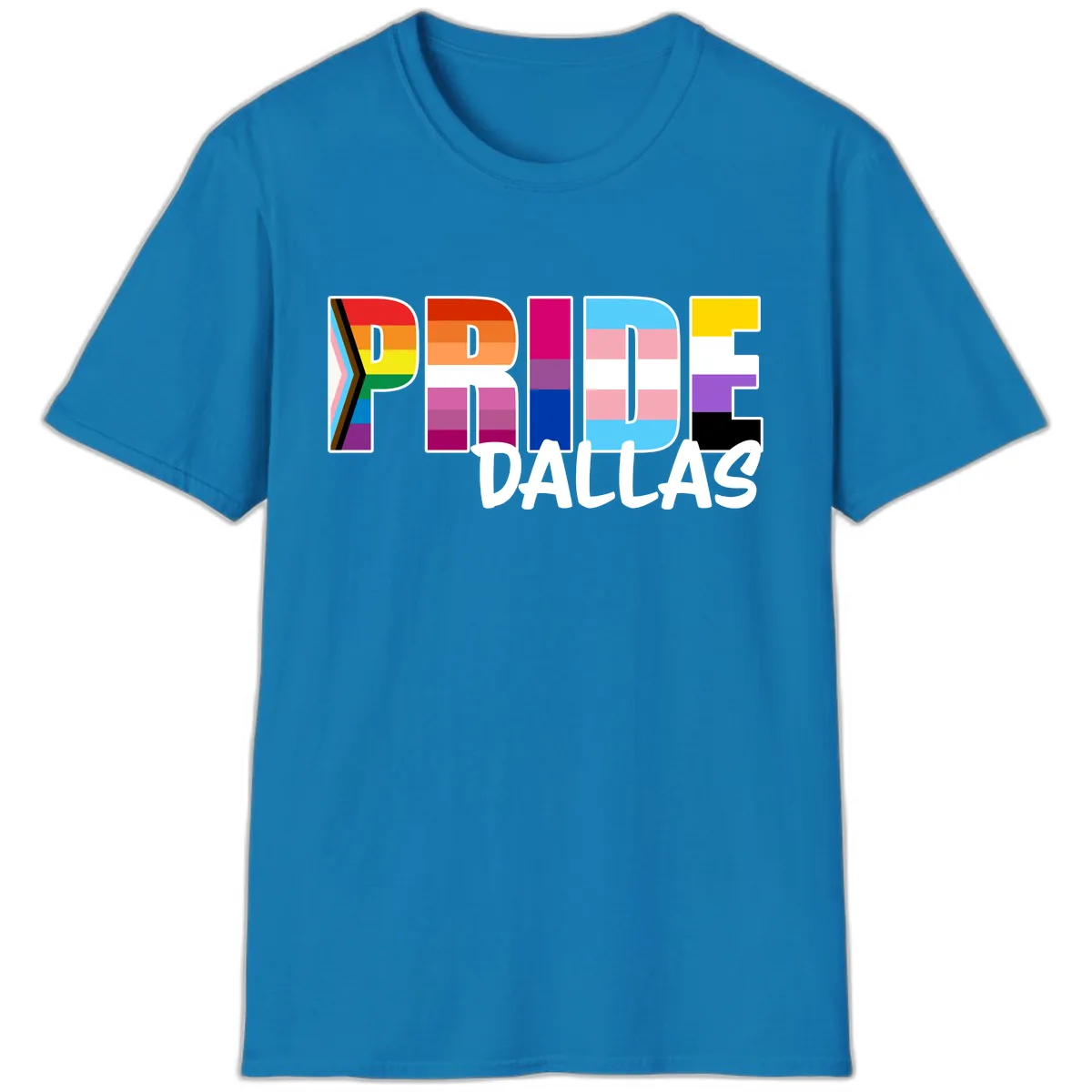 Pride Dallas Colorful Letters T-Shirt in Sapphire