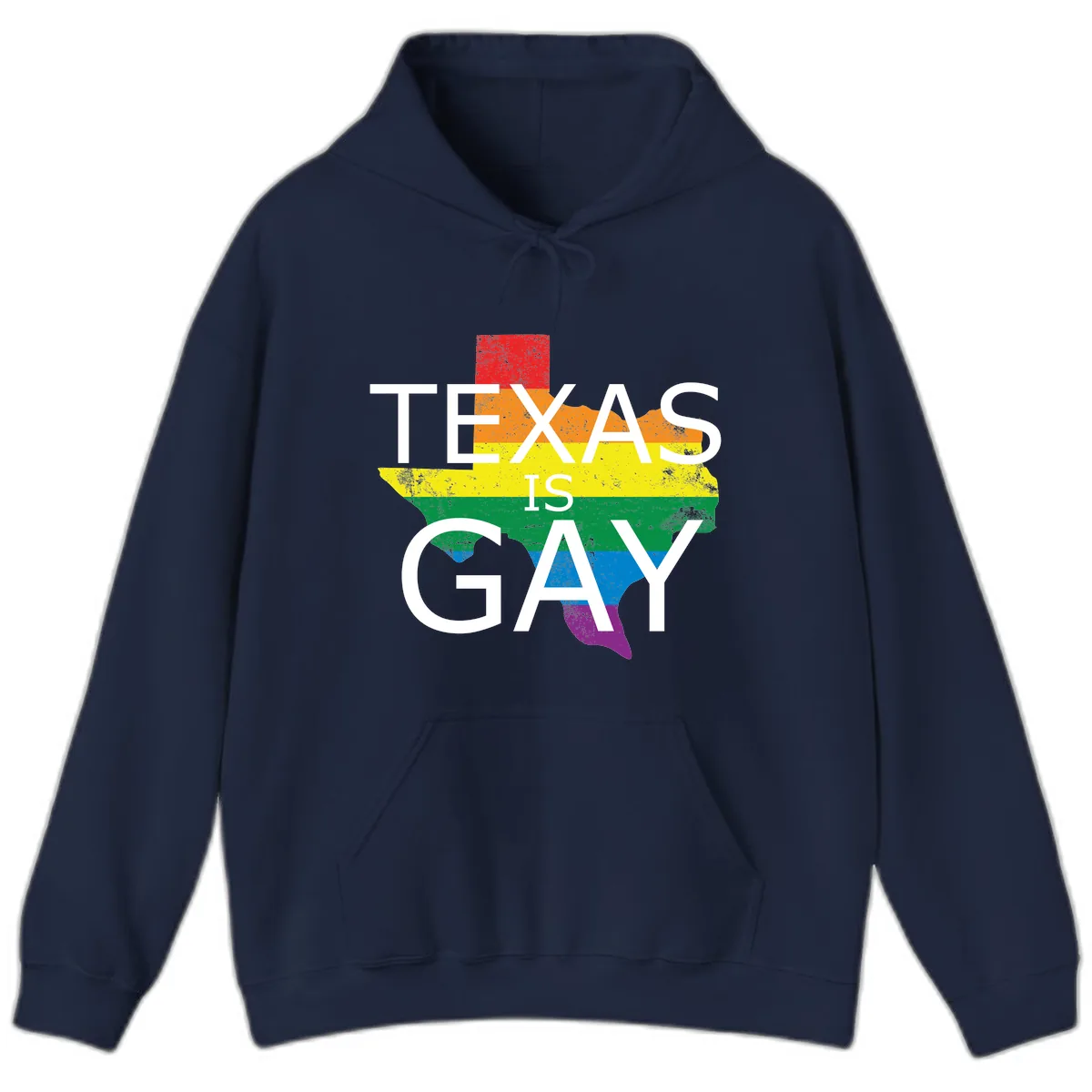 Texas Is A Gay Pride State Hoodie in Navy
