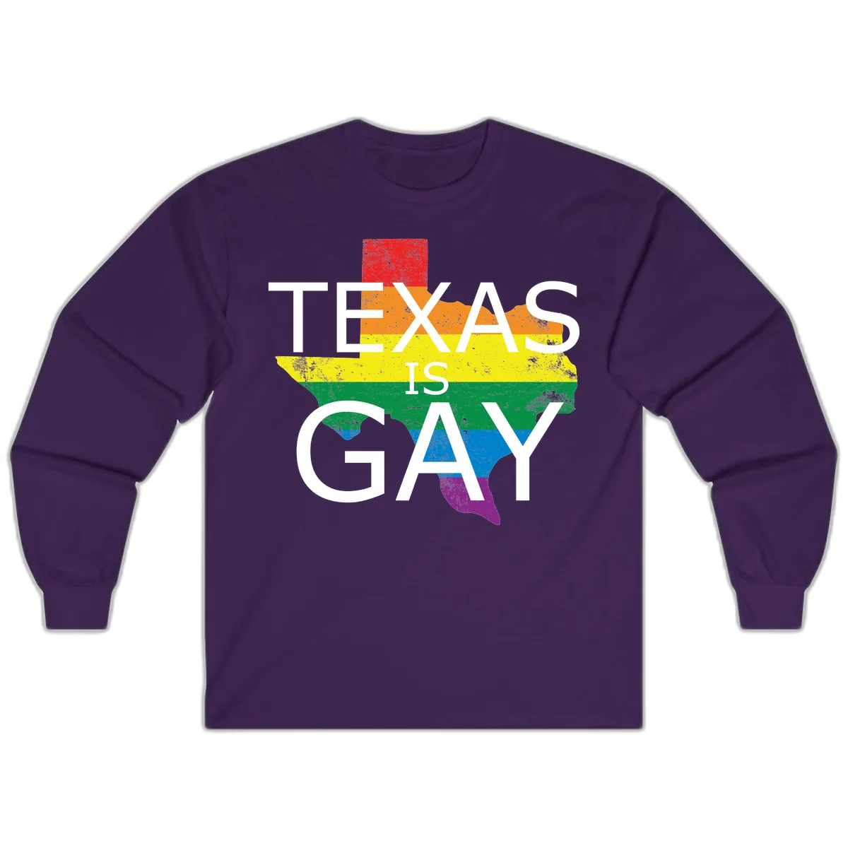 Texas Is A Gay Pride State Long Sleeve in Purple