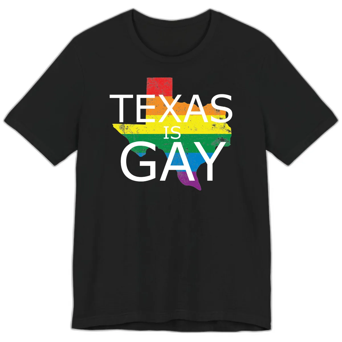 Texas Is A Gay Pride State Premium T-Shirt in Black
