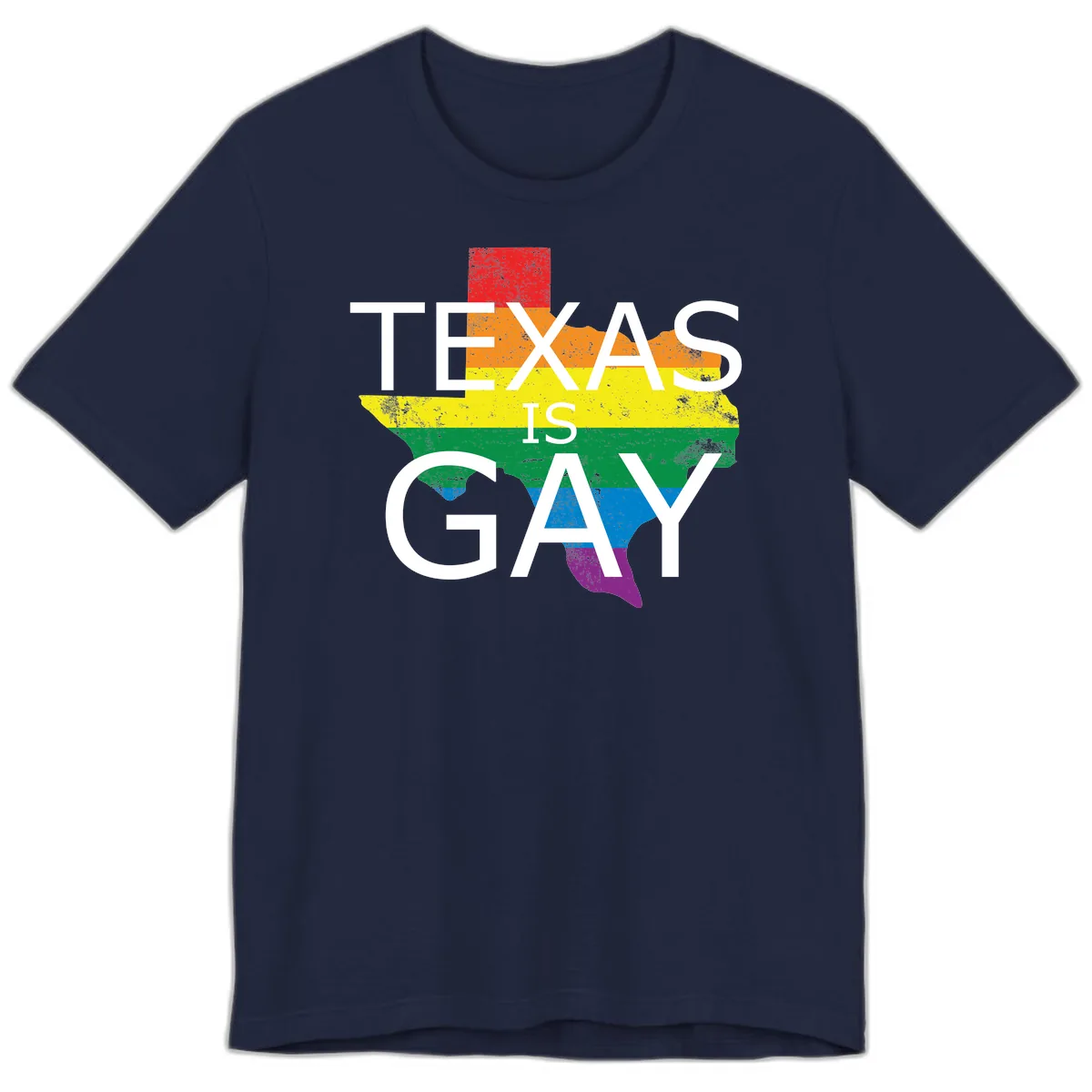 Texas Is A Gay Pride State Premium T-Shirt in Navy