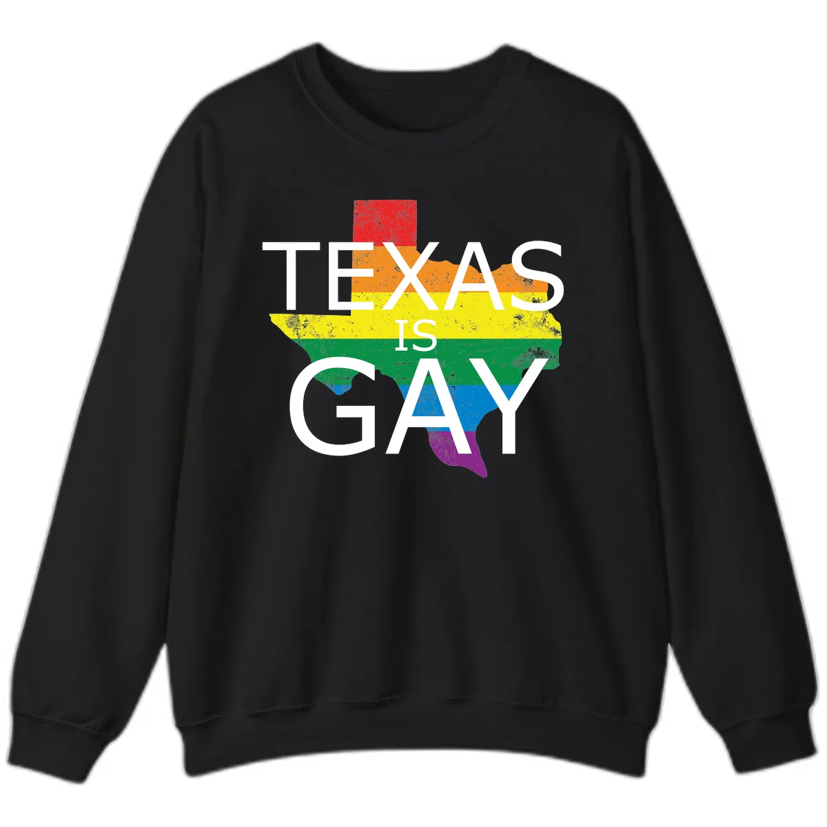 Texas Is A Gay Pride State Sweatshirt in Black