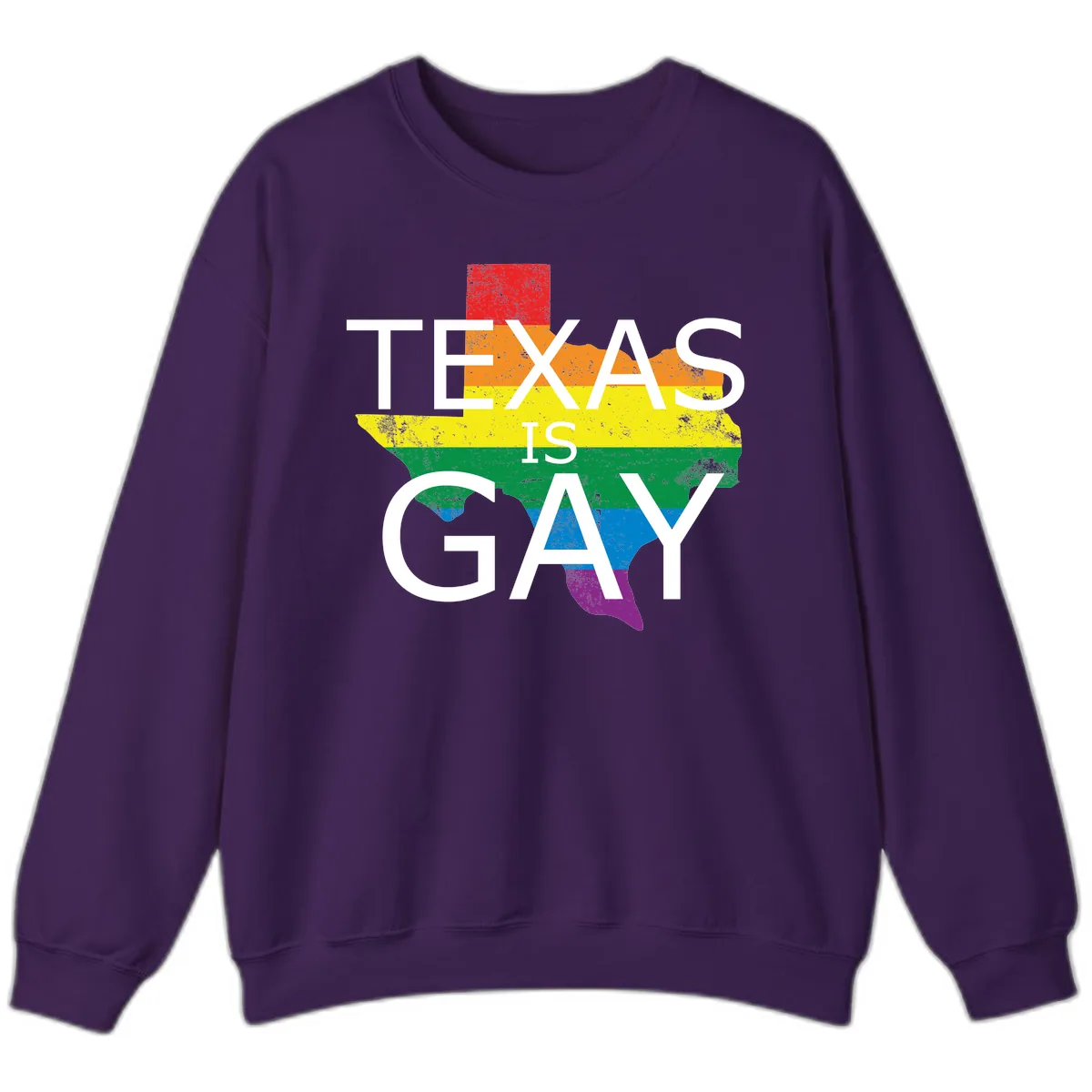 Texas Is A Gay Pride State Sweatshirt in Purple