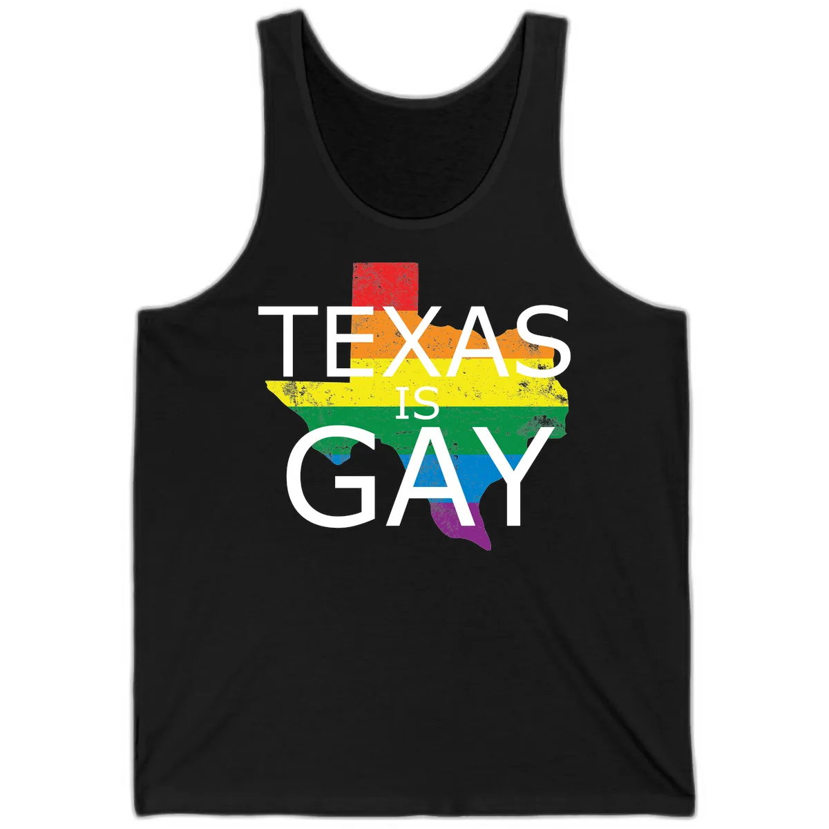 Texas Is A Gay Pride State Tank in Black