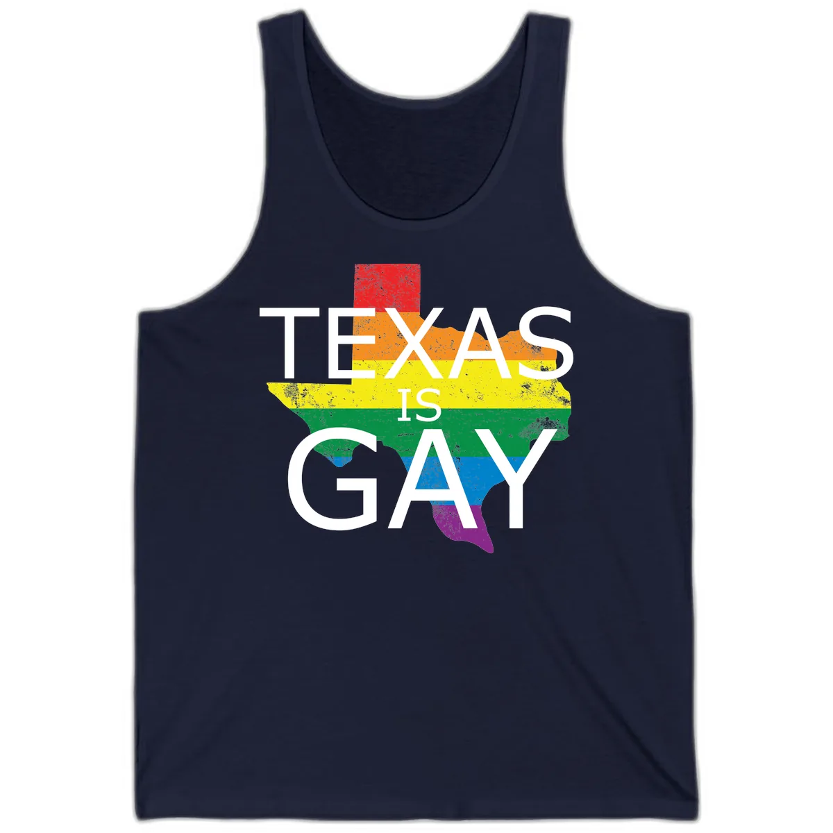 Texas Is A Gay Pride State Tank in Navy