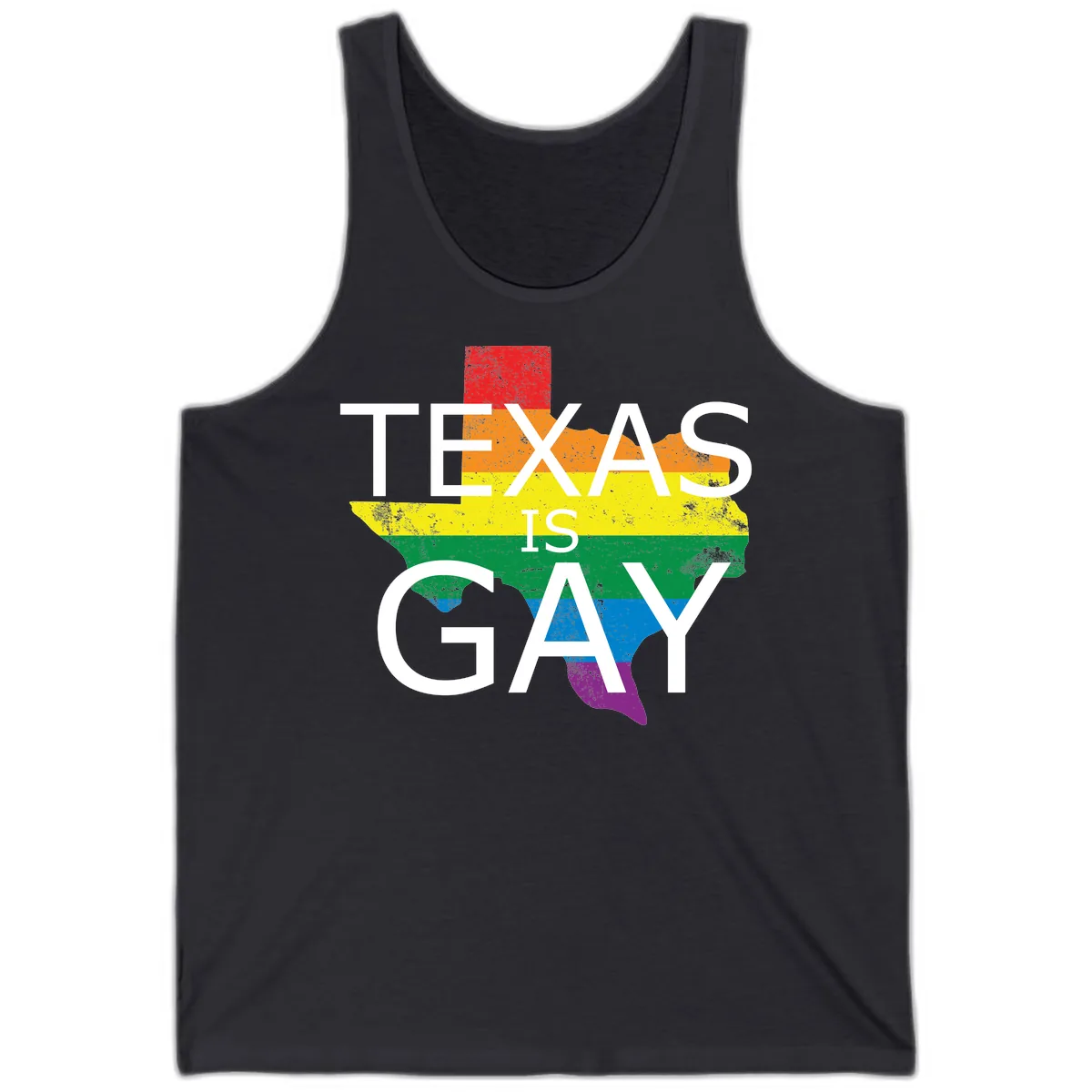 Texas Is A Gay Pride State Tank in Dark Grey