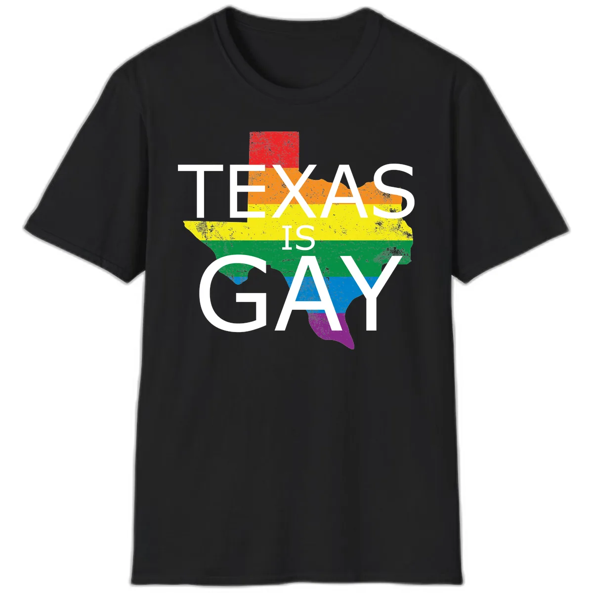 Texas Is A Gay Pride State T-Shirt in Black