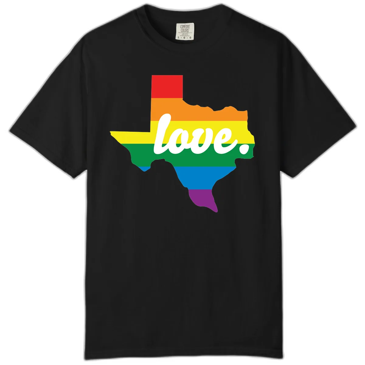 Love Texas Rainbow Pride Comfort Color in Black