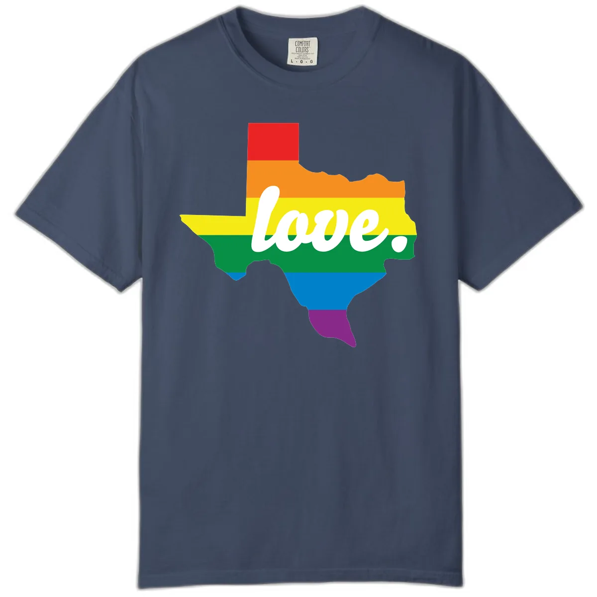 Love Texas Rainbow Pride Comfort Color in Midnight