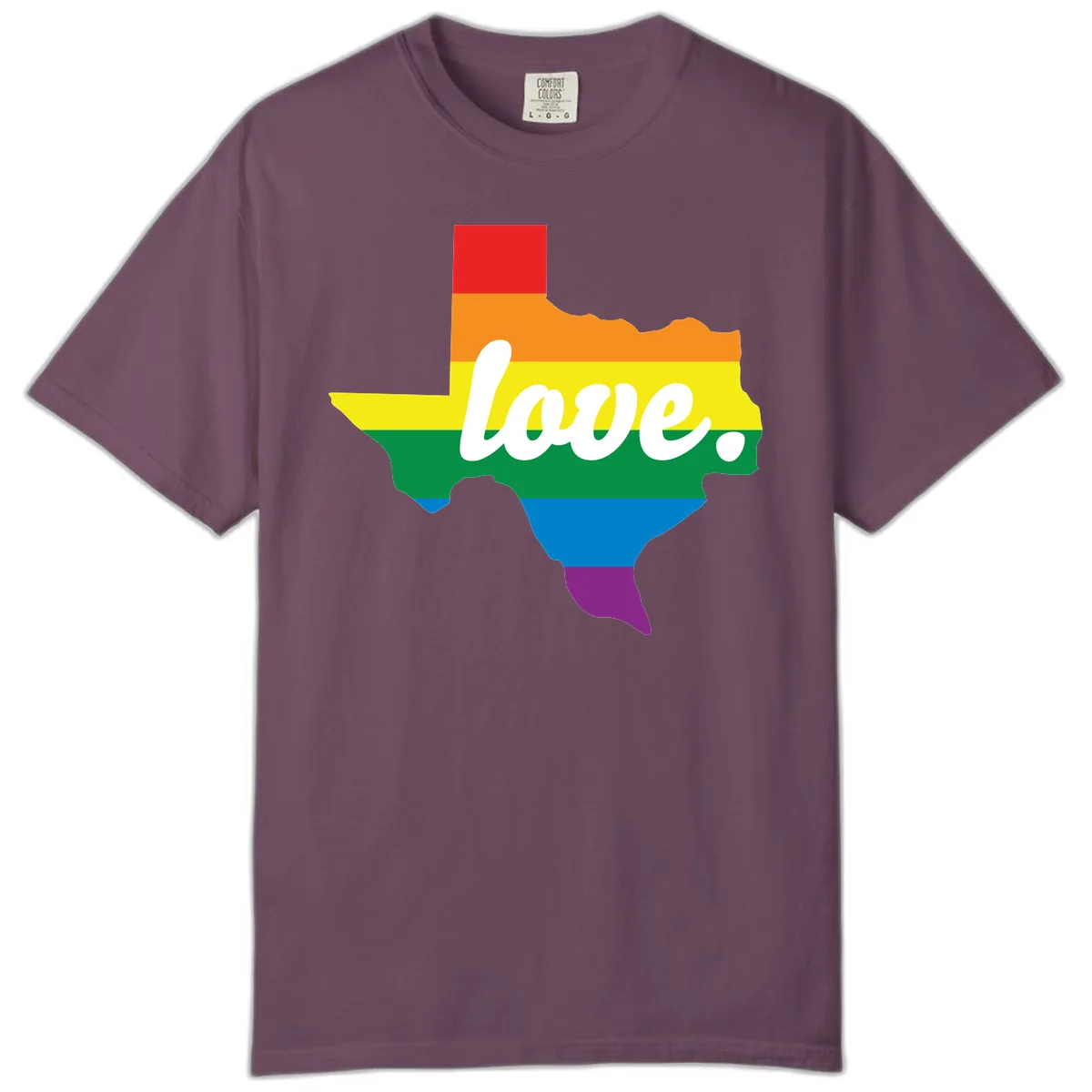 Love Texas Rainbow Pride Comfort Color in Berry