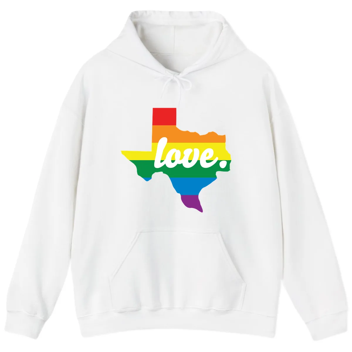 Love Texas Rainbow Pride Hoodie in White
