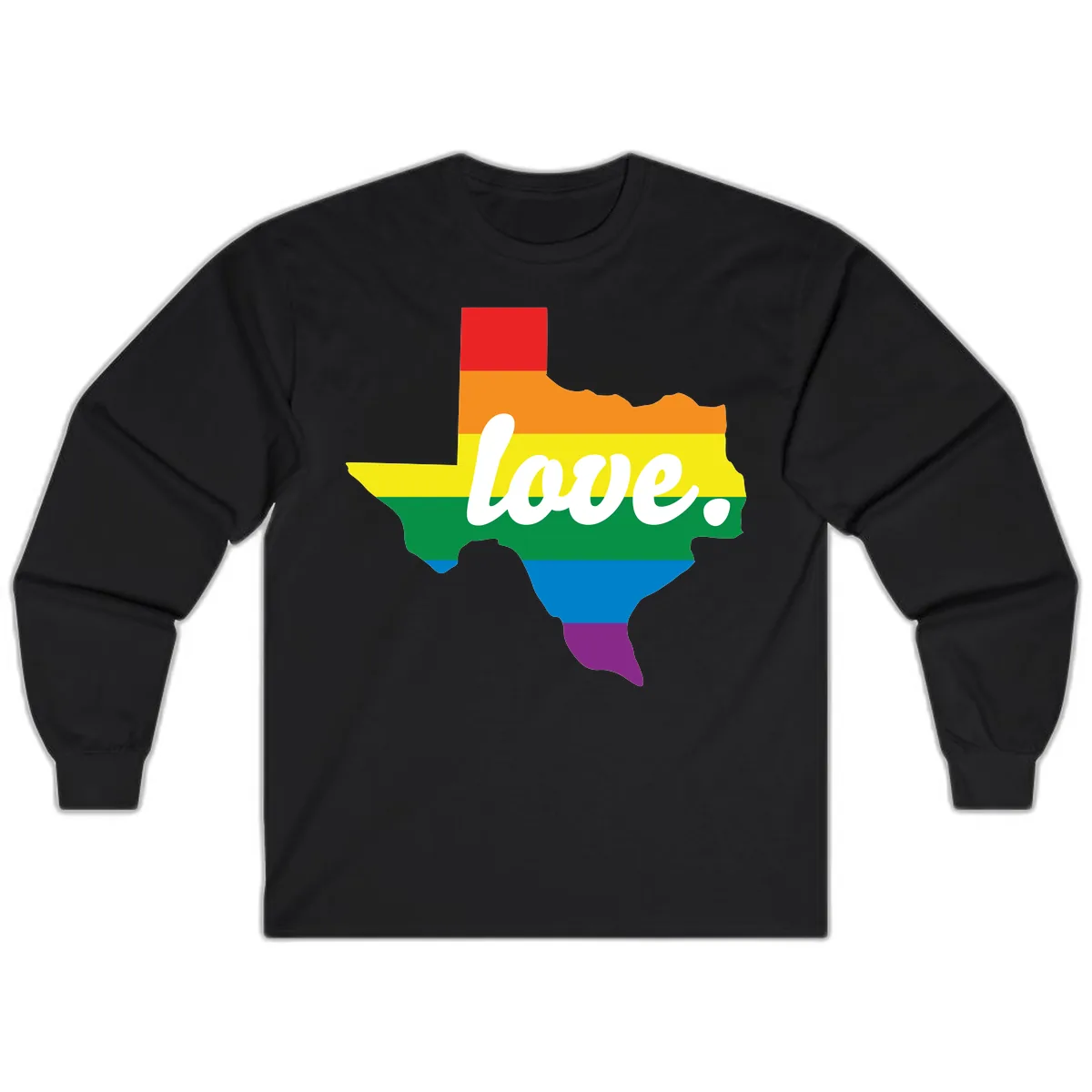 Love Texas Rainbow Pride Long Sleeve in Black