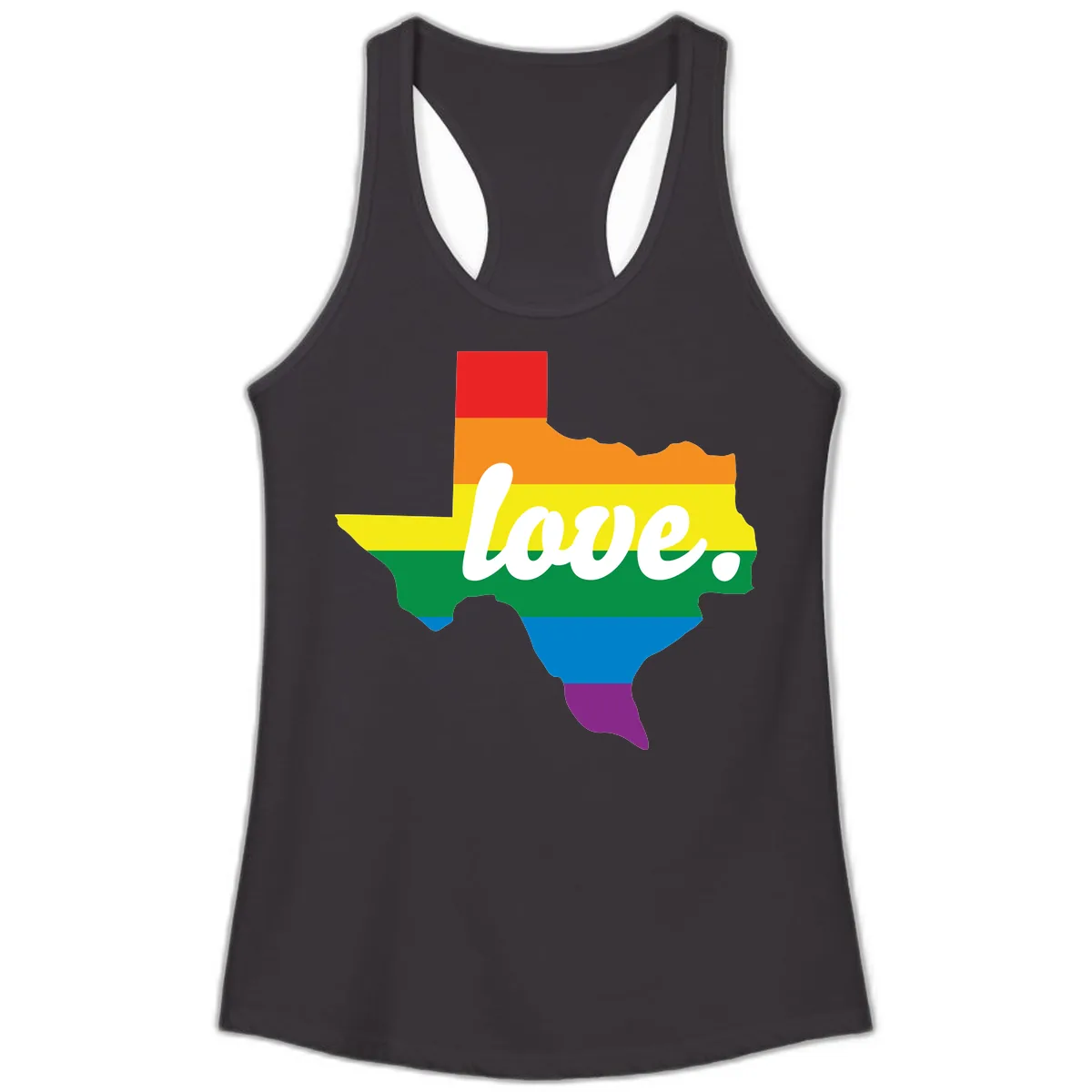 Love Texas Rainbow Pride Ladies Tank in Black