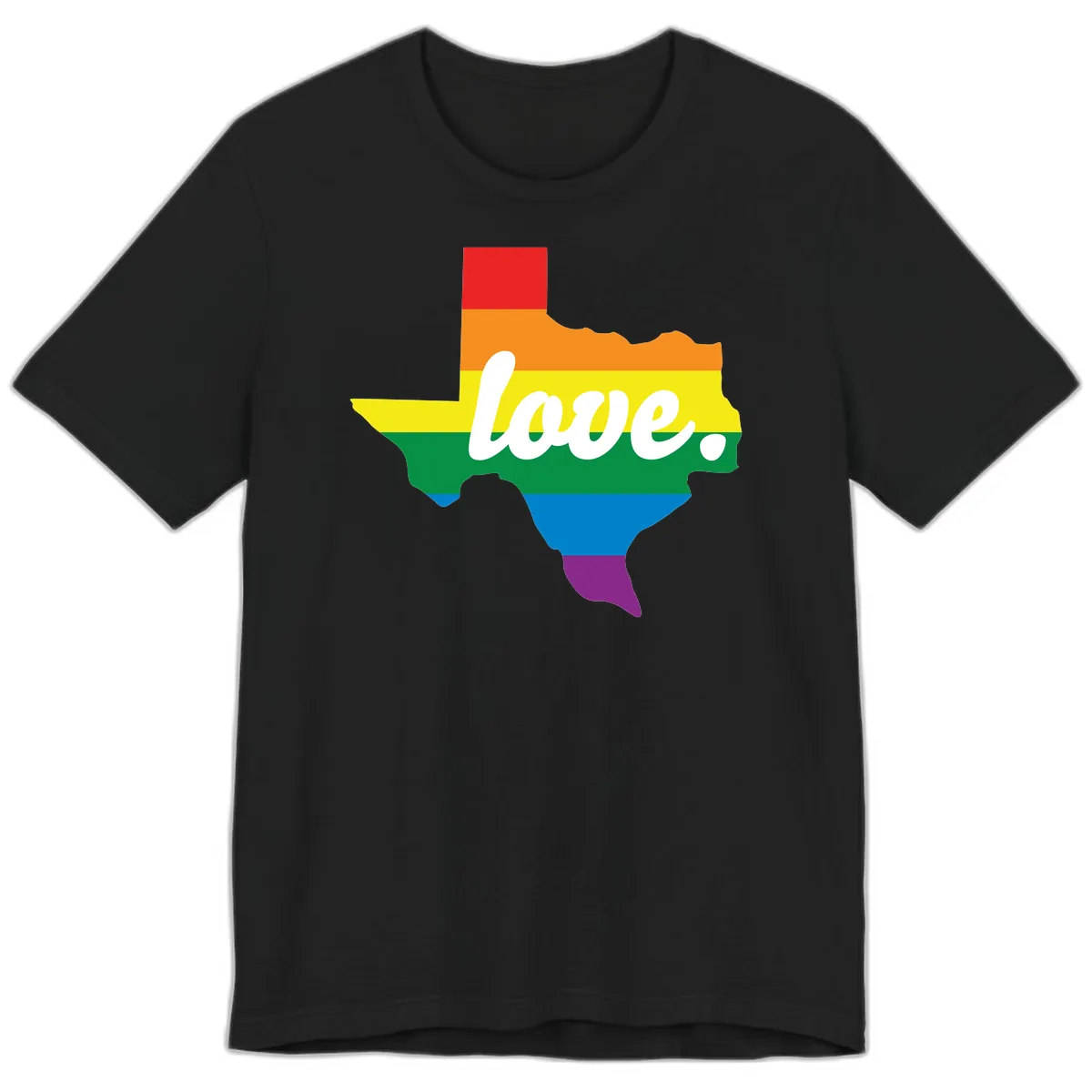 Love Texas Rainbow Pride Premium T-Shirt in Black