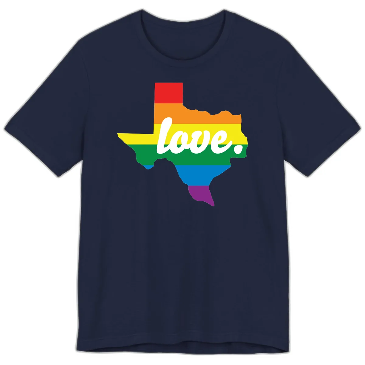 Love Texas Rainbow Pride Premium T-Shirt in Navy