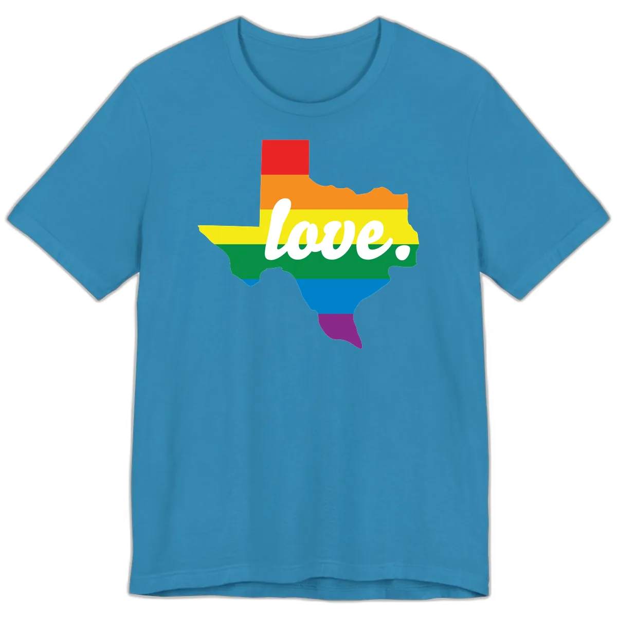 Love Texas Rainbow Pride Premium T-Shirt in Aqua