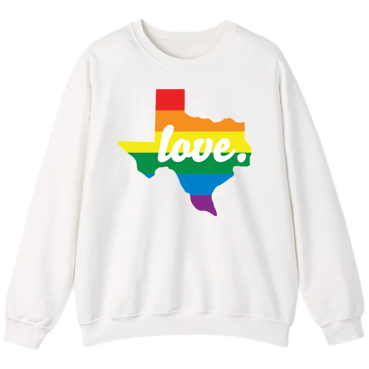 Love Texas Rainbow Pride Sweatshirt in White
