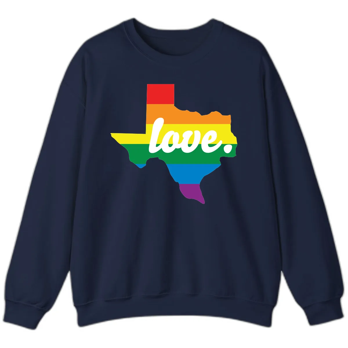 Love Texas Rainbow Pride Sweatshirt in Navy