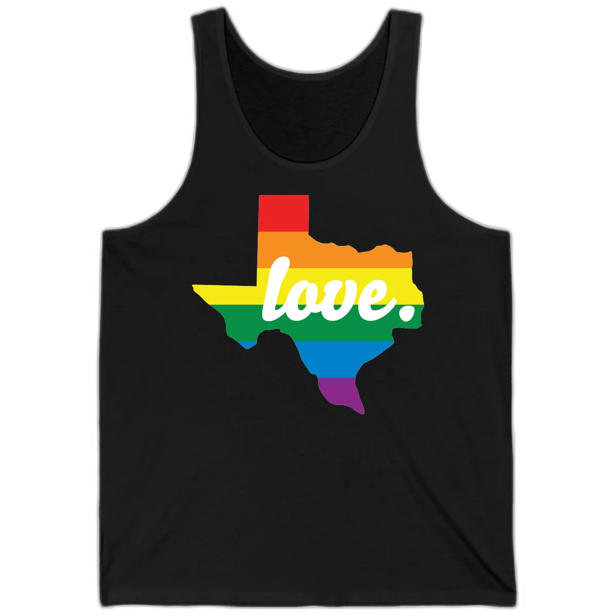 Love Texas Rainbow Pride Tank in Black