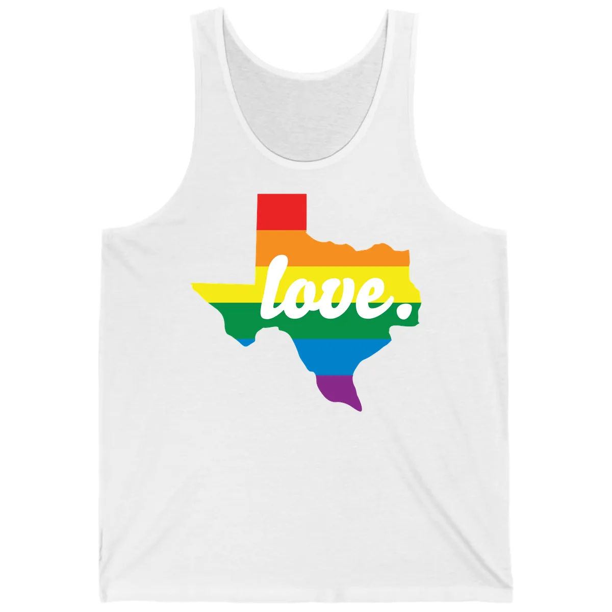 Love Texas Rainbow Pride Tank in White