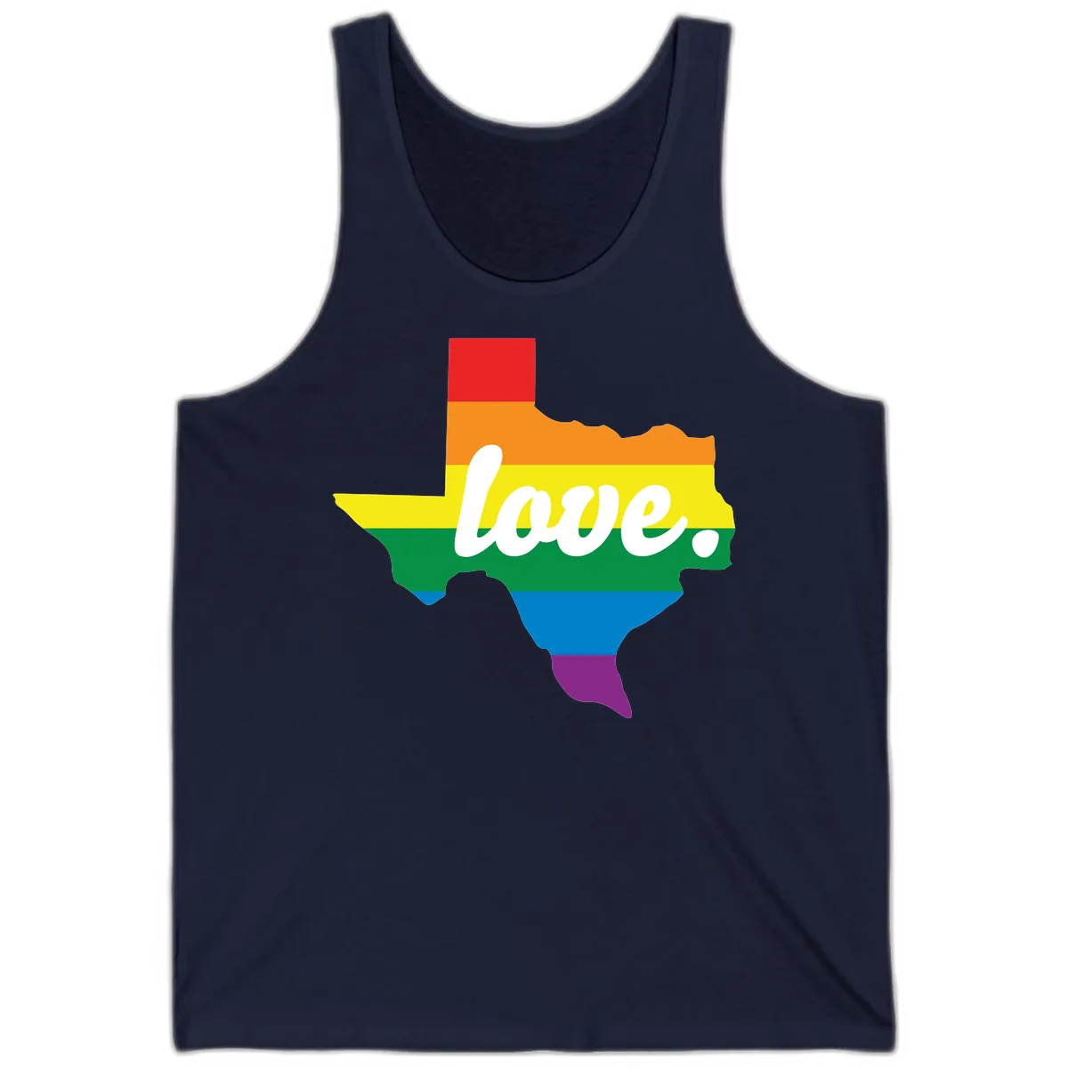Love Texas Rainbow Pride Tank in Navy
