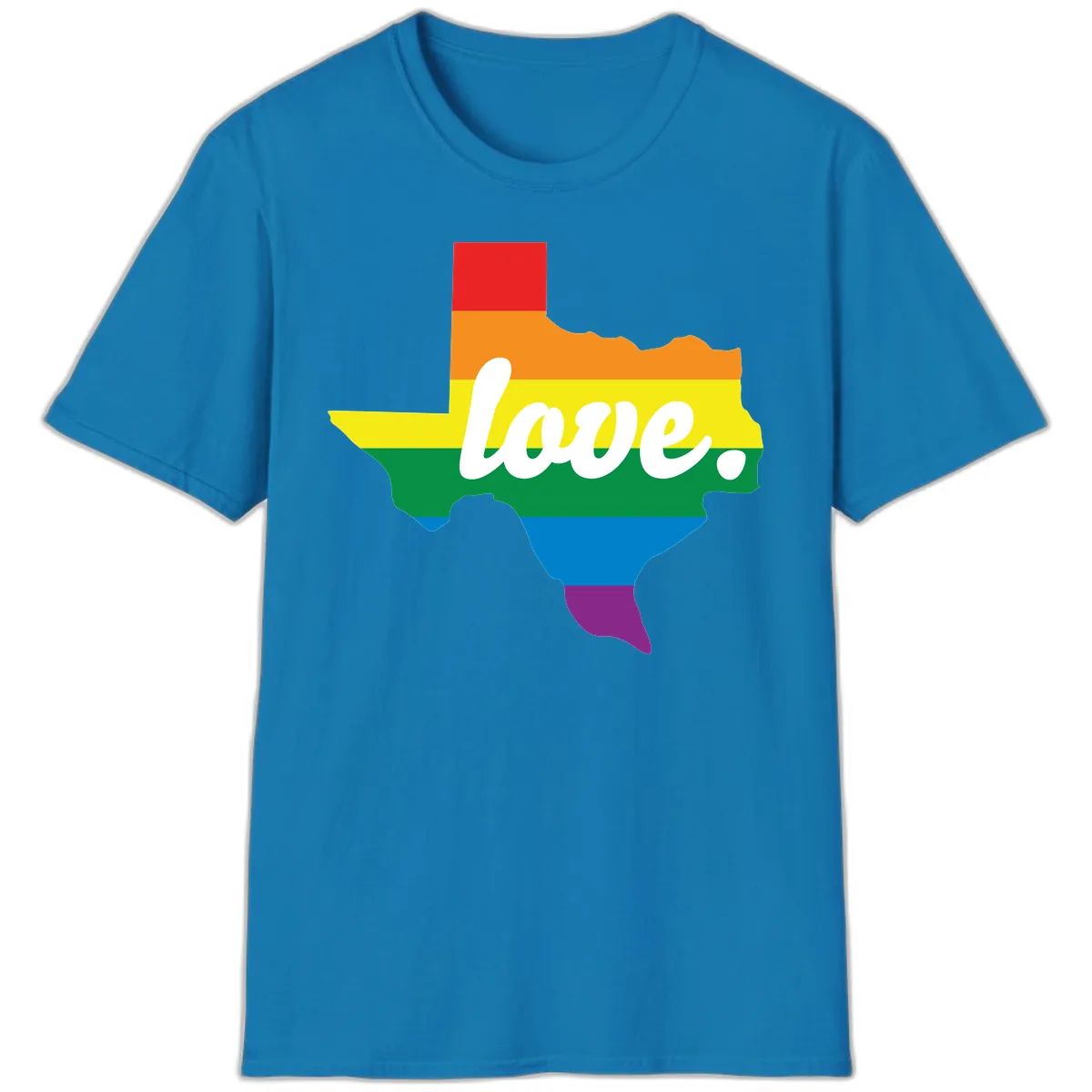 Love Texas Rainbow Pride T-Shirt in Sapphire